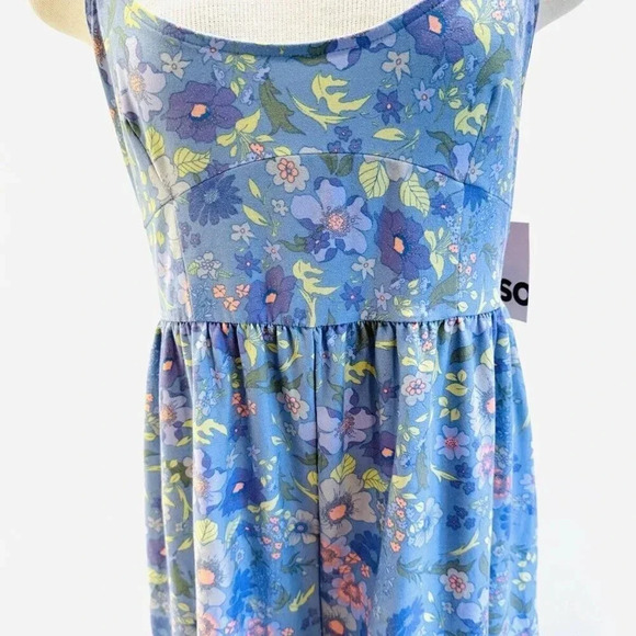 NWT SO GOODS FOR LIFE Juniors Sleeveless Neck Floral Blue Romper Dress Size XL - Picture 4 of 10